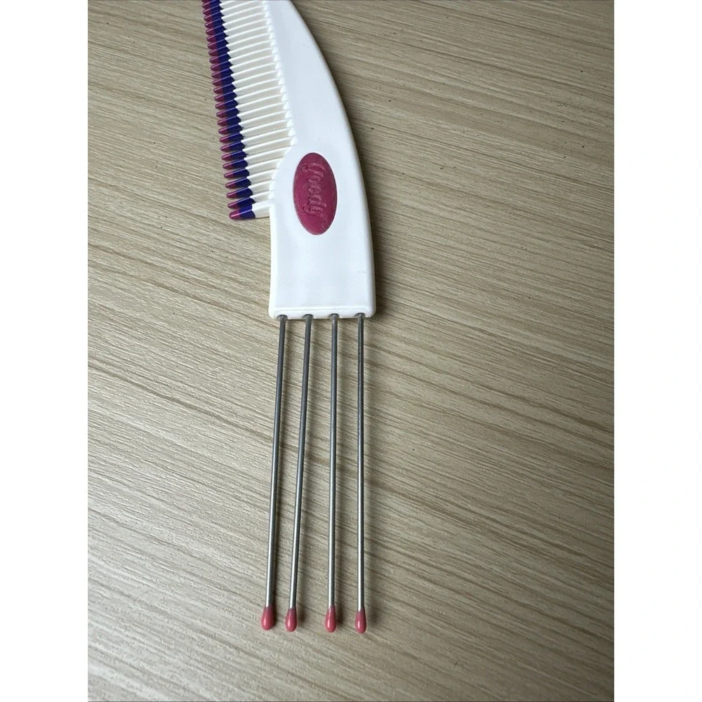 GOODY Combination Tool Comb Pick Lift 1990s White Pink